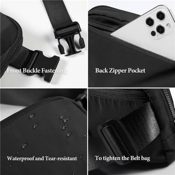 Unisex Mini Belt Bag with Adjustable Strap Small Waist Pouch for Workout Running - Picture 6 of 6